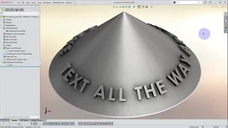 Embossed text on a cone or conical surface using SolidWorks - A quick how-to tutorial