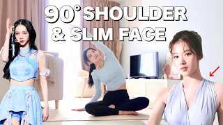 How to get 90°Shoulders & Collarbone Like K-POP Idol! Fix Posture Stretch & Slim Face Massage🔥