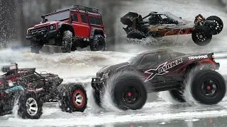 Москва. Катаем радиоуправляемые машины TRAXXAS TRX4 XMAXX SUMMIT. HPI BAJA ДВС. RC CAR лед и вода.