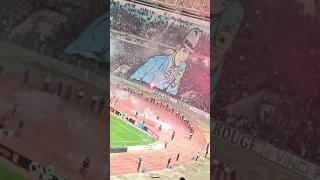 كراكاج و تيفو جمهور النجم الساحلي ضد الوداد المغربي الذي زلزل ملعب رادس