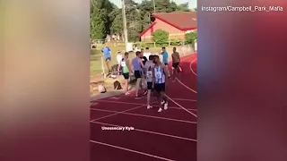 Runner Kyle Langford gets into altercation with track official