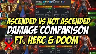 Ascended Vs Not Ascended Damage Comparison | ft. Hercules & Doom | Marvel Contest Of Champions