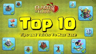 Top 10 Tips and Tips To Max your TOWN HALL Fast in Clash of clans