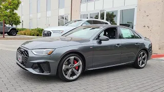 Audi A4 Sedan S line 45 TFSI quattro 2023 in Daytona Gray Pearl with Black/Rock Gray Stich Interior