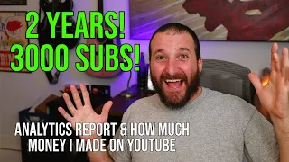 2 YEARS & 3,000 SUBSCRIBERS ON YOUTUBE! How much I made on YouTube | Analytics Report