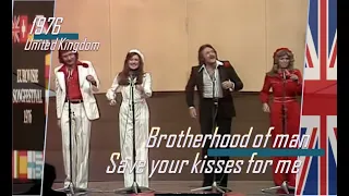 eurovision 1976 United Kingdom 🇬🇧 Brotherhood of man - Save your kisses for me 🏆 ᴴᴰ