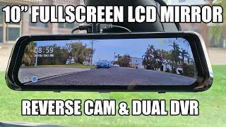 Full Screen LCD 10" Rearview Mirror DVR Dash Cam Review Junsun - #techtips