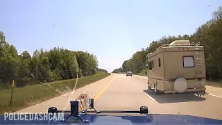 RV Police Chase in Michigan (Dashcam)