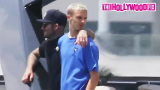 David Beckham Takes His Son Romeo & Girlfriend Mia Regan Out For A Yacht Ride In Miami, Florida