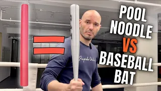You absolutely CAN swing a baseball bat & a pool noodle the same way!