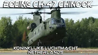 4Kᵁᴴᴰ 4K UHD Boeing CH-47 Chinook Spectacular landing of The Royal Netherlands Air Force Chinook