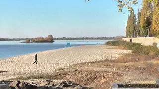 Осень пляж Днепр Живая картина Кременчуга