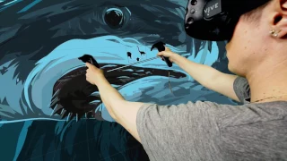 Phelps Vs. Shark: 3D Painting by Wesley Allsbrook | SHARK WEEK