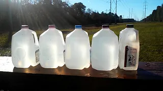 How many water jugs? 22mag vs 22lr pistol vs 22 airgun.