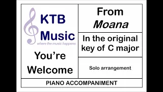 You're Welcome (Moana)[Piano Accompaniment] in C