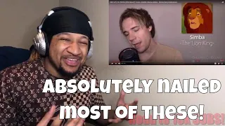 (Reaction) ONE GUY, 24 VOICES (With Music!) Frozen, Aladdin, Moana, Mulan - Disney Song Impressions
