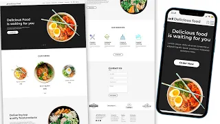 A Responsive landing website FOOD/ Design Using HTML | SCSS | JS (Адаптивная верстка сайта )