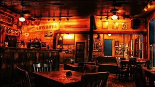 Cozy Western Bar Ambience (Calming Western Guitar, Country & Rock Music) [Relaxing Rain & sounds] 🌧️