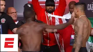 Terence Crawford throws punch at José Benavidez Jr. during weigh-in | ESPN