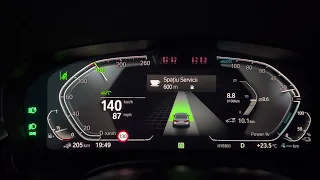 BMW G30 545E hybrid, fuel consumption 140km/h