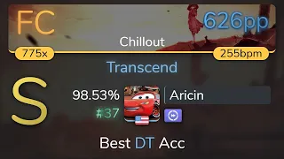 Aricin | Rameses B - Transcend [Chillout] +DT 98.53% {#37 626pp FC} - osu!