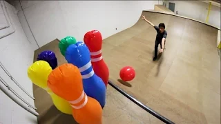 INFLATABLE BOWLING TRICK SHOTS!