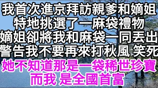 我首次進京拜訪親爹和嫡姐，特地挑選了一麻袋禮物，嫡姐卻將我和麻袋一同丟出，警告我不要再來打秋風，笑死，她不知道那是一袋稀世珍寶，而我 是全國首富 【美好人生】