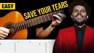 SAVE YOUR TEARS Guitar Tabs Tutorial Easy (The Weeknd)