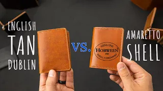 Horween English Tan Dublin Vs. Amaretto Shell Cordovan