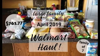 April 2019 Large Family Monthly Grocery Haul $761.77 | Walmart & Aldi Haul | My Aldi FAIL