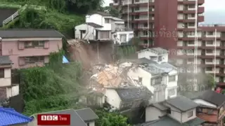 แผ่นดินถล่มที่เมืองนางาซากิ - บีบีซีไทย