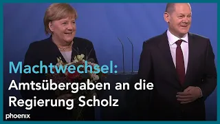 Machtwechsel: Amtsübergabe an die Regierung Scholz