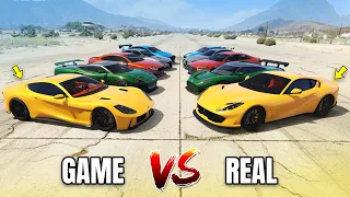 GTA 5 ONLINE - GTA 5 CARS VS REAL LIFE CARS (WHICH IS FASTEST?) | SPORT CARS #2