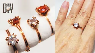 How to make easy prong ring | faceted gemstones | DIY | wire wrap stone 964