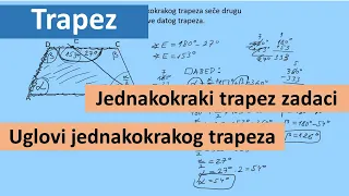 Jednakokraki trapez. Uglovi jednakokrakog trapeza zadaci