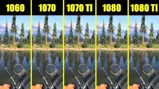 Far Cry 5 1080 TI Vs 1080 Vs 1070 TI Vs 1070 Vs 1060 8700K Frame Rate Comparison