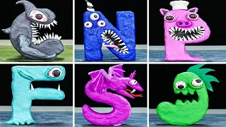 😬😬 Making ALPHABET LORE MONSTER in GARTEN OF BANBAN 3 Sculptures with Clay | Alphabet Lore clay