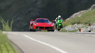 Kawasaki Ninja ZX-14R 2014 vs Ferrari LaFerrari 2015 at Highlands