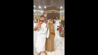 Aiman Khan and Muneeb Butt Pakistani drama Actor performing Umrah