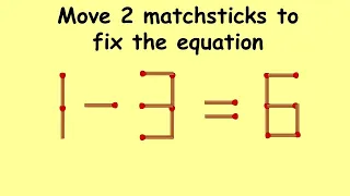 1-3=6 tricky matchstick puzzle | Match stick puzzle #111 | Puzzles with Answer