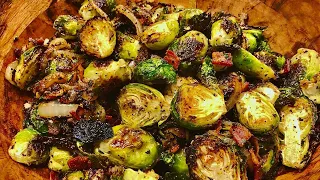 Crispy Brussel Sprouts & Bacon!  SO Easy & SO TASTY!