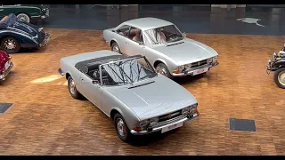 Vergleich Peugeot 504 Ti Cabriolet und Coupé, beide als Adidas Modell in silbermetallic