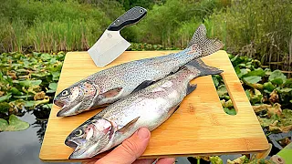 TROUT Catch & Cook ON MY KAYAK in a SWAMP!!! (Bobber Fishing)