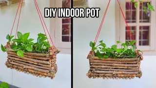 How to make amazing fairy hanging pot at home | DIY wooden planters | Indoor hanging plant ideas