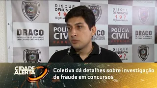 Coletiva dá detalhes sobre investigação de fraude em concursos