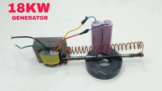 New idea I make free electricity Diy high voltage generator 18kw 220v use big Transformer magnet