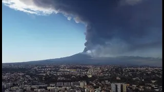 Mount Etna (volcano) erupts with ash cloud and closing airport (Sicily) - BBC - 22nd February 2022