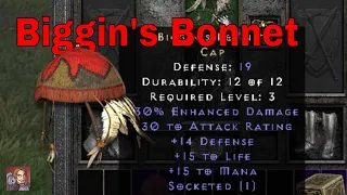 D2R Unique Items - Biggin's Bonnet (Cap)