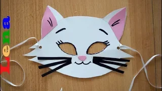 Katzen Maske basteln 😺 How to make cat mask  ✂ как сделать маску кошки из бумаги
