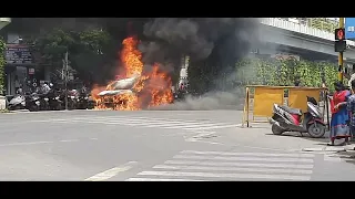 கார் தீ பற்றியது  Adyar Car Fire Accident #Today